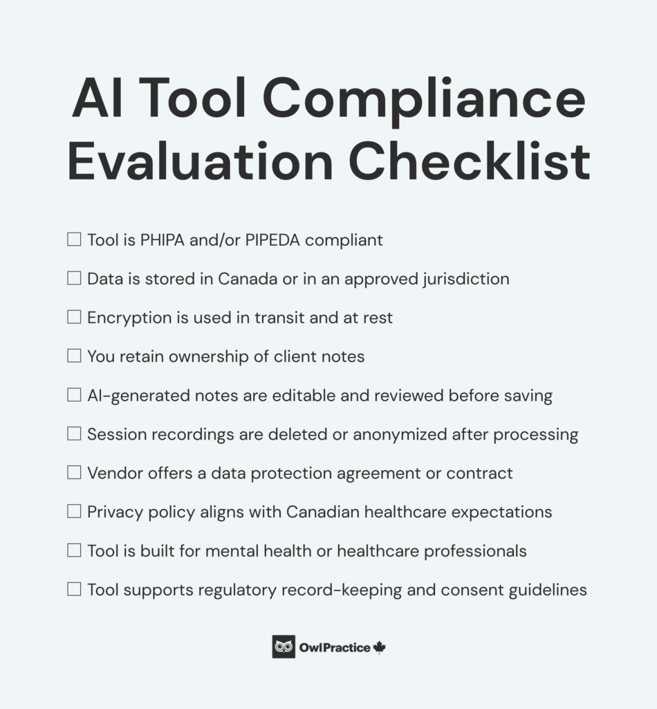 AI Tool Compliant Checklist,